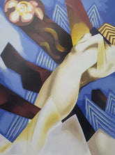 Mario Toral - Mujer en diagonal azul