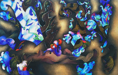 Rostros con piedras azules